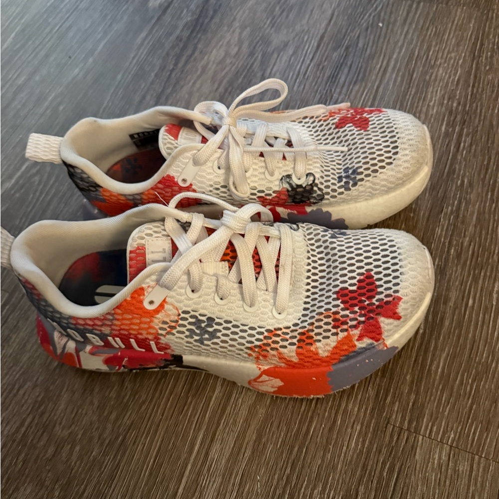 NOBULL Women's Athletic Shoes - White and Red Floral